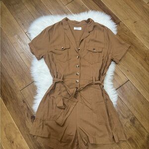 Zenana Outfitters Tan Collared Shirt